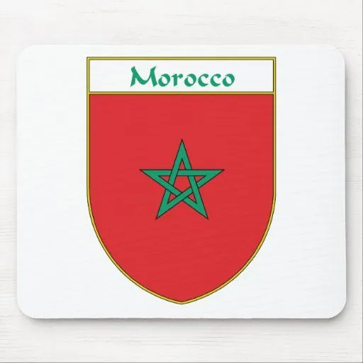 Escudo de la bandera de Marruecos Alfombrillas De Ratones de Zazzle.