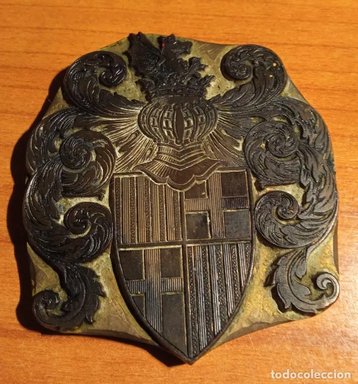 escudo de barcelona placa en bronce para imprim - Compra venta en  todocoleccion