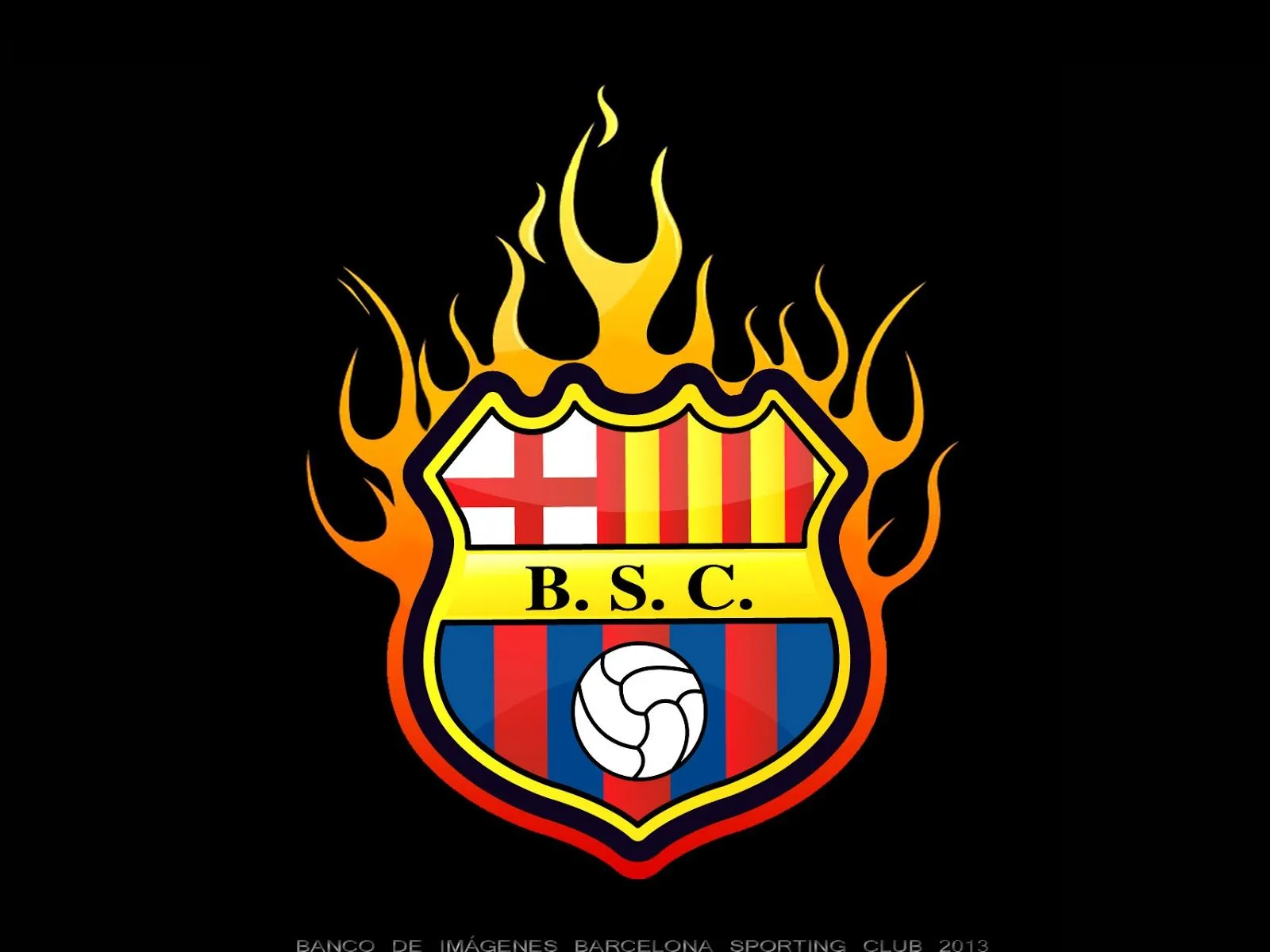 ESCUDO EN LLAMAS | Banco de Imagenes de Barcelona Sporting Club