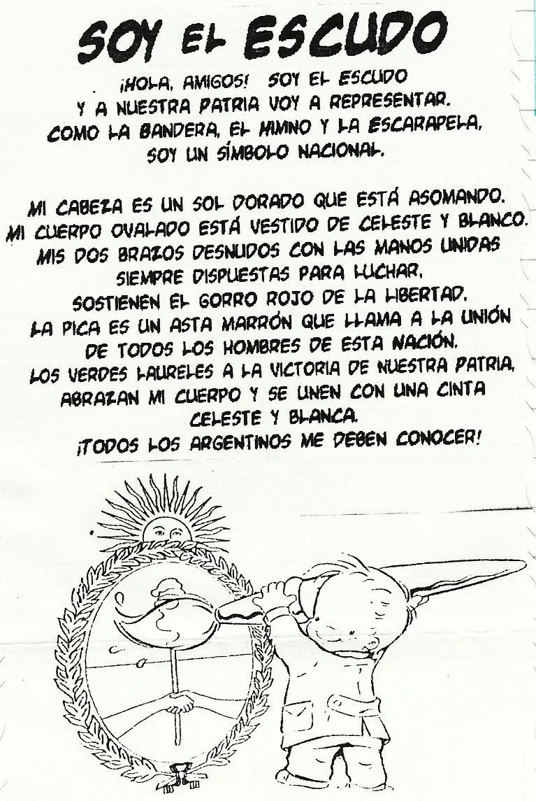 Escudo nacional argentino para colorear, 12 de marzo | Colorear