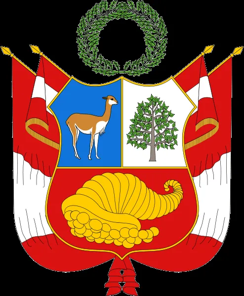 Escudos y banderas de Perú.