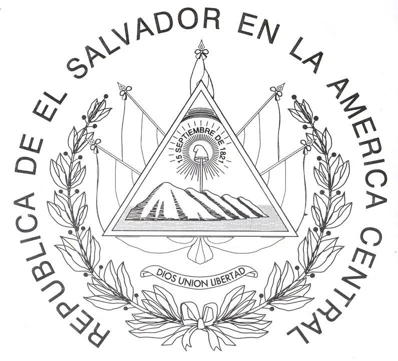 Escudo de El Salvador para colorear | Guía turística de El Salvador