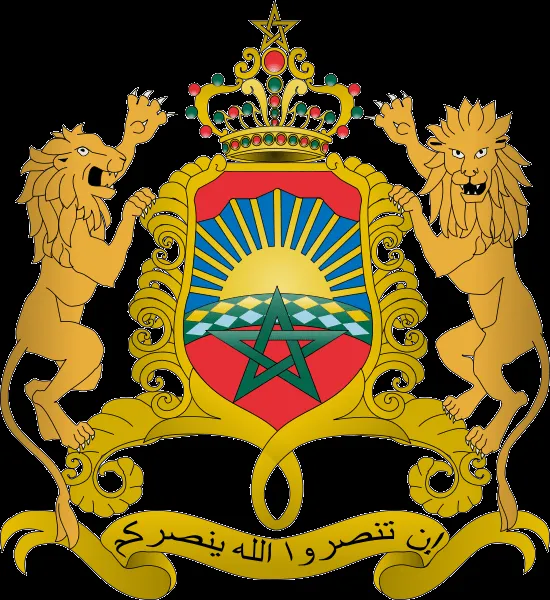 Escudos y banderas de Marruecos.