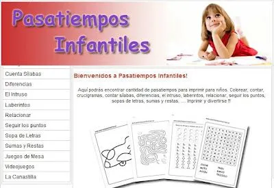 EN LA ESCUELA CABEN TOD@S: PASATIEMPOS INFANTILES