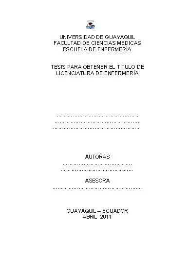 Escuela de Enfermeria Universidad de Guayaquil: Normas para la ...