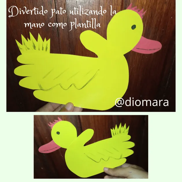 [Esp-Eng] Tutorial: Como realizar un divertido pato utilizando nuestra mano  como plantilla. By: @diomara | PeakD