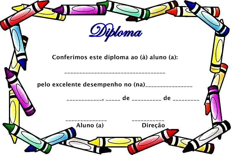 ESPAÇO EDUCAR: Modelos de Diploma para a Educação infantil!