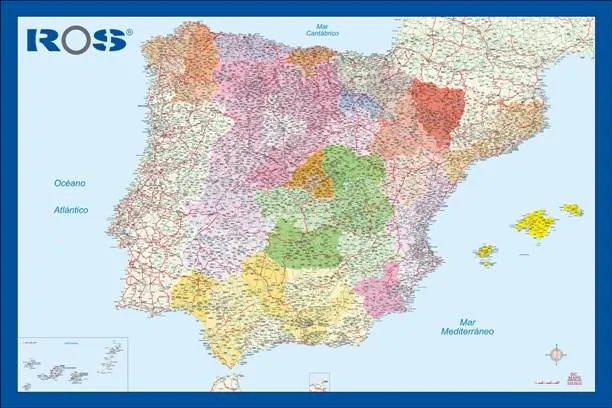 España - Mapas murales personalizados, laminados, forex, foam ...