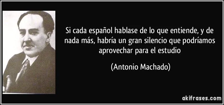 Si cada español hablase de lo que entiende, y de nada más,...