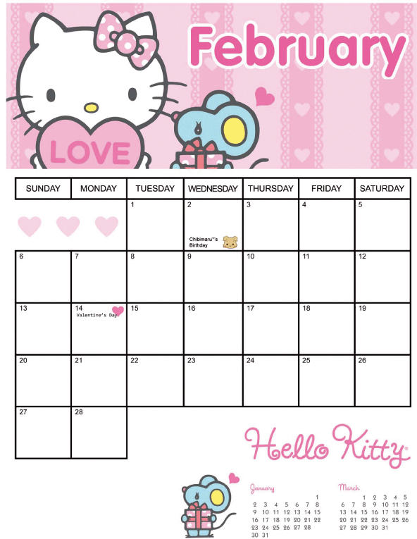 LOS SECRETOS DE KITTY: Calendarios 2011