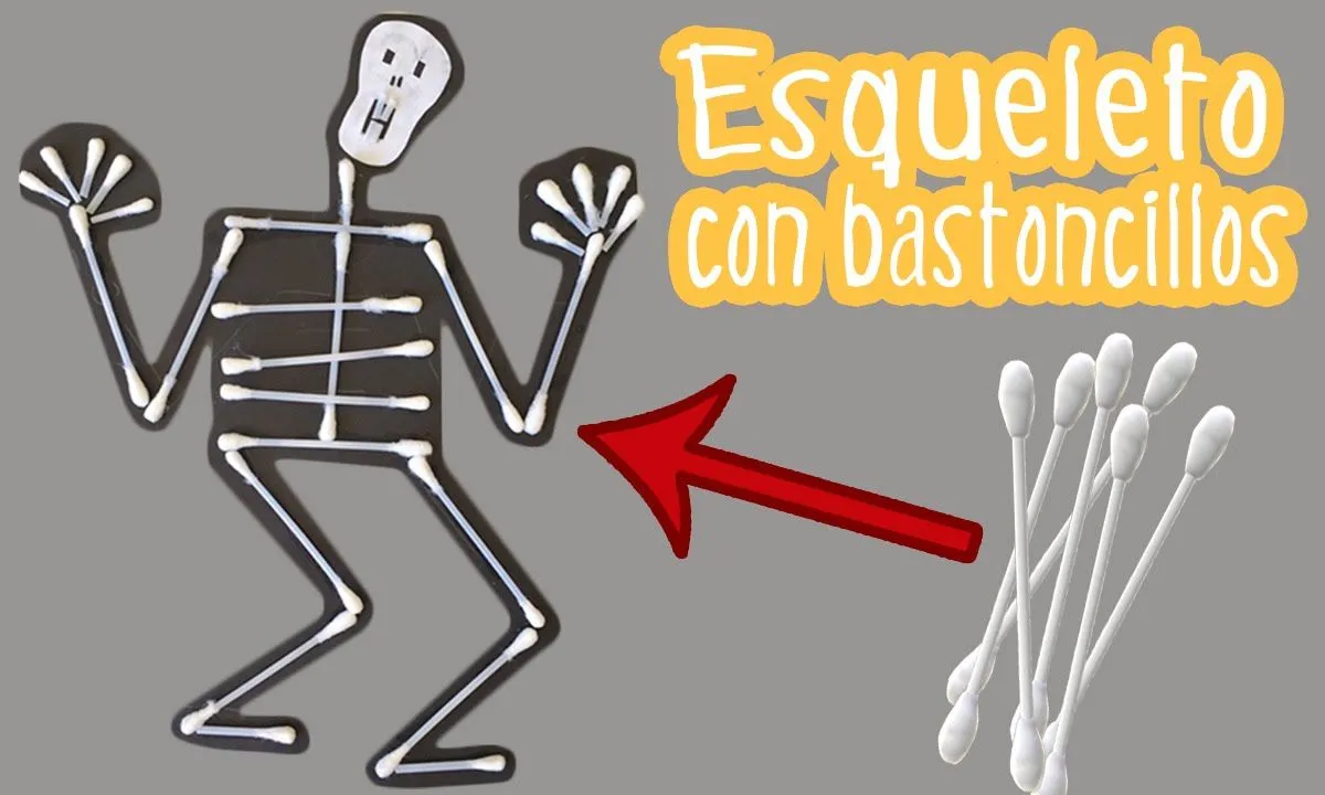 ESQUELETO con bastoncillos * Manualidades HALLOWEEN - YouTube