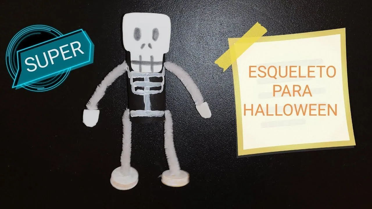 ESQUELETO DE HALLOWEEN CON TUBO DE CARTÓN - YouTube