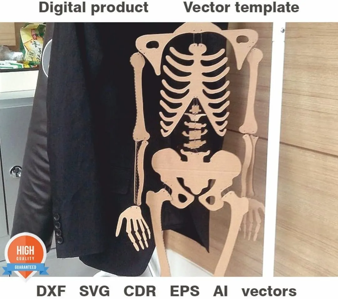 Esqueleto humano. Archivos cortados por láser SVG planos - Etsy España