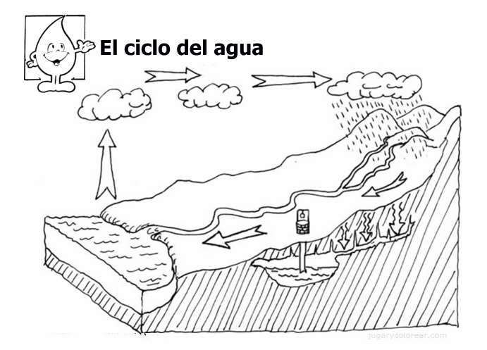 Ciclo hidrologico del agua para niños para colorear - Imagui