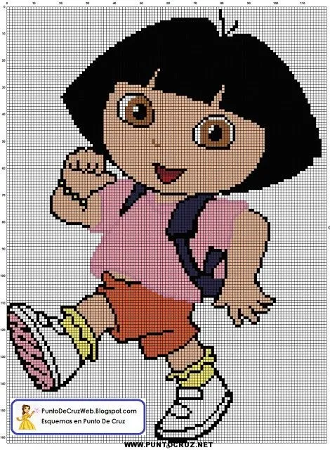 Esquema de Dora la exploradora en punto cruz | Punto de cruz ...