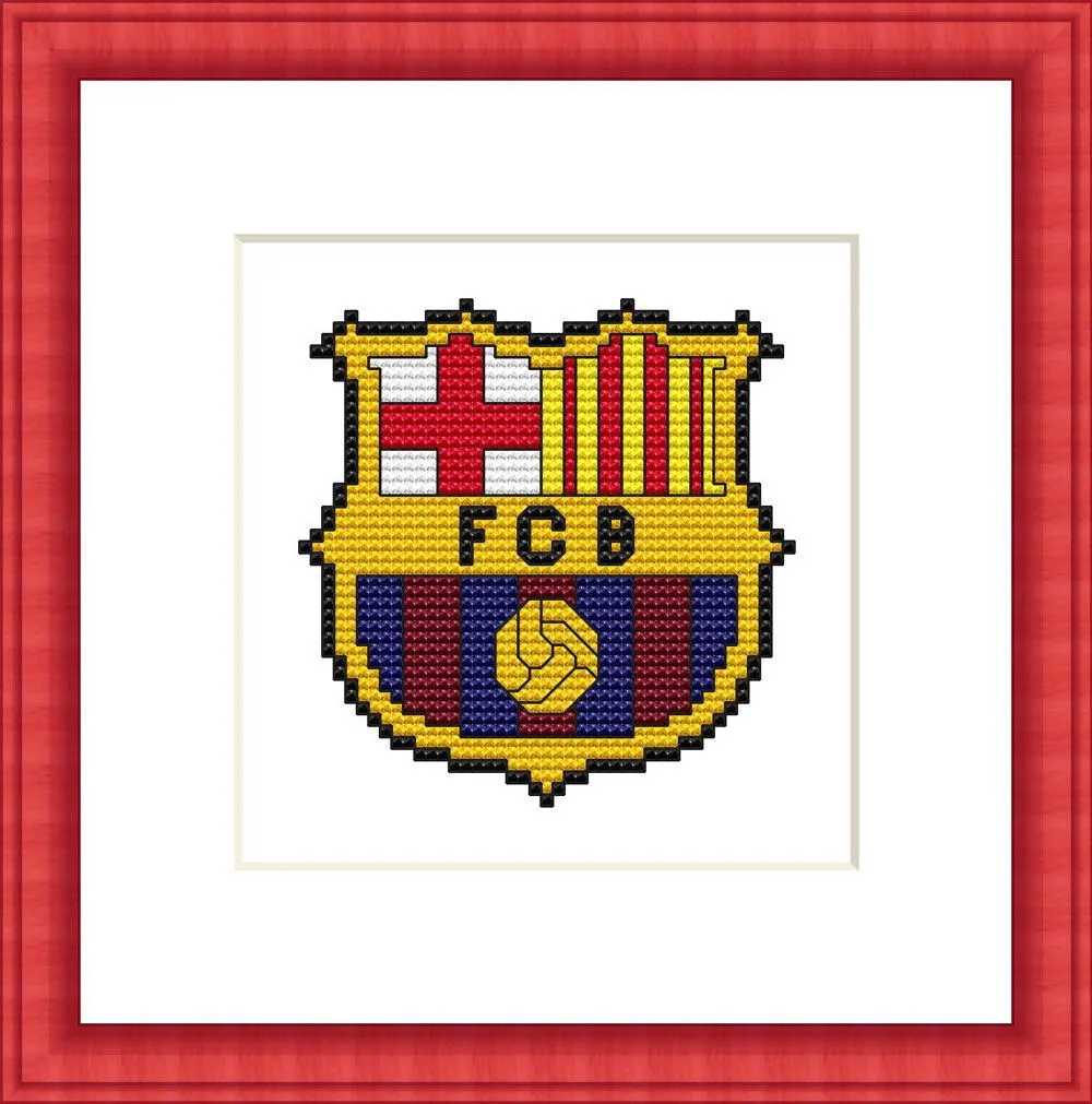 Esquema de punto de cruz del escudo del Barça sin personalizar