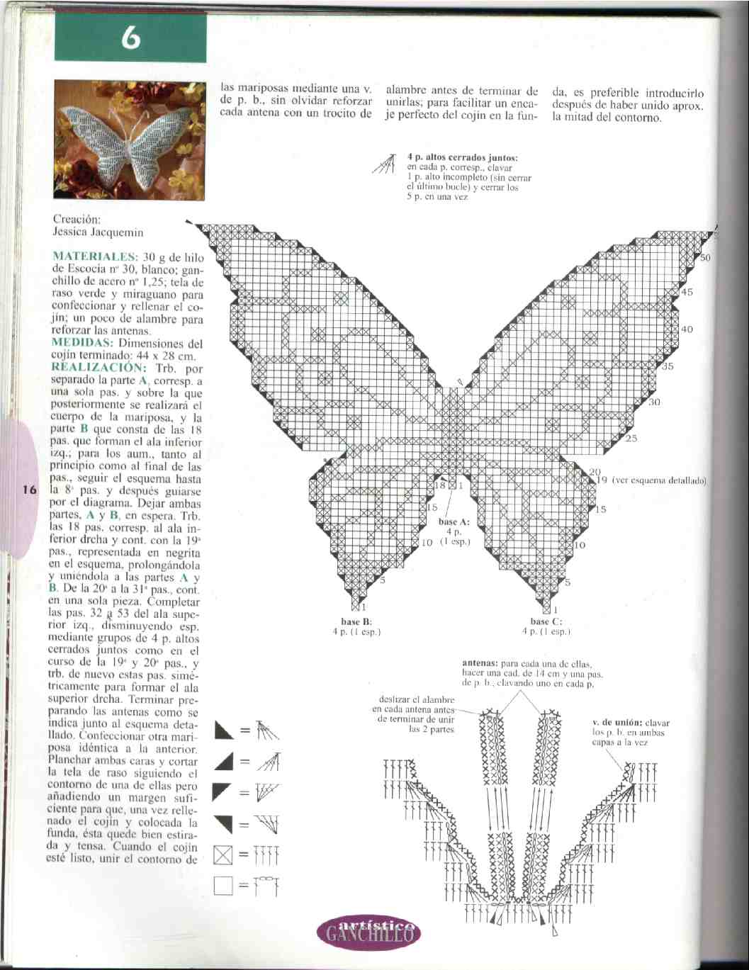 Esquemas de mariposas de crochet - Imagui