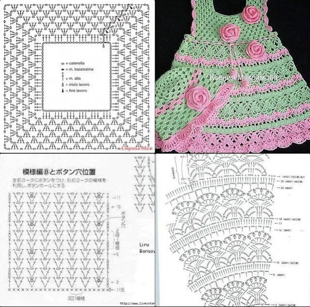 Solo esquemas y diseños de crochet: VESTIDO NIÑA