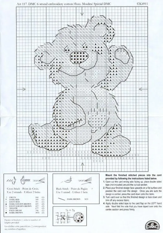 Esquema punto de cruz ositos - Imagui