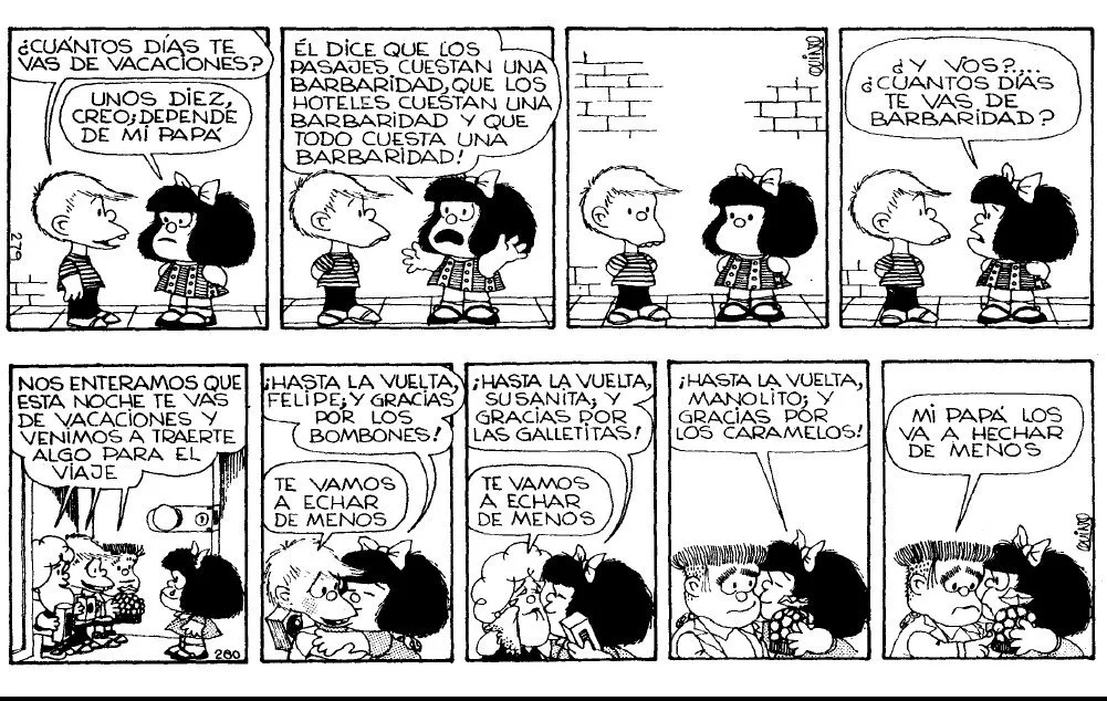 LA ESQUINA DE MAFALDA: Mafalda el sol y las vacaciones (tiras comicas)