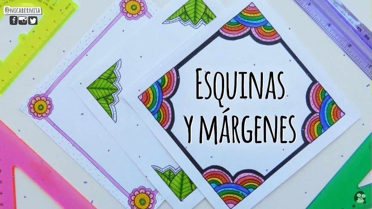 ESQUINAS, MARCOS Y MÁRGENES PARA CUADERNOS (2) ❤ CÓMO HACER MÁRGENES FÁCILES Y BONITOS - YouTube
