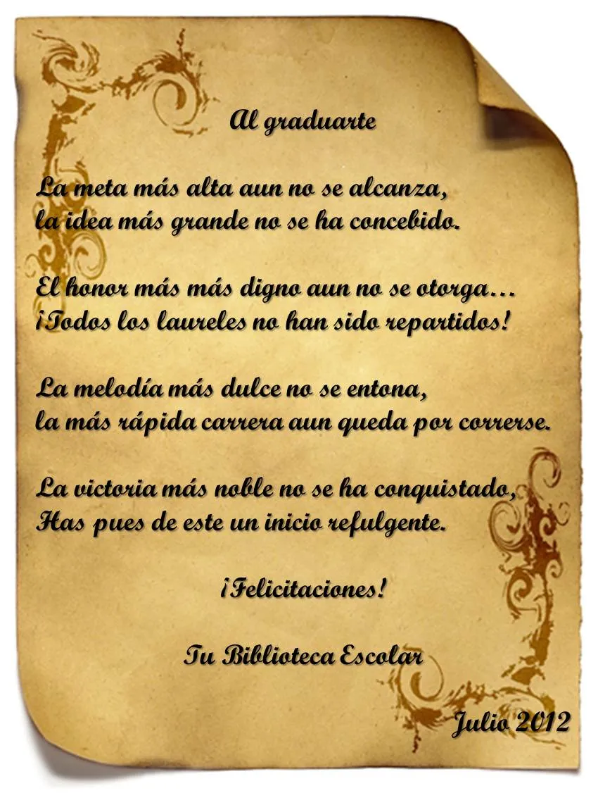 E.S.T. 115 - Mi Biblioteca Escolar: FELICIDADES GRADUADOS