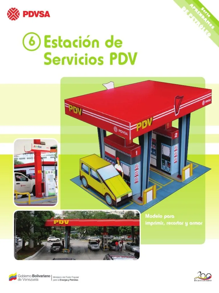 Estación de Servicios PDV. Modelo para imprimir, recortar y armar | PDF