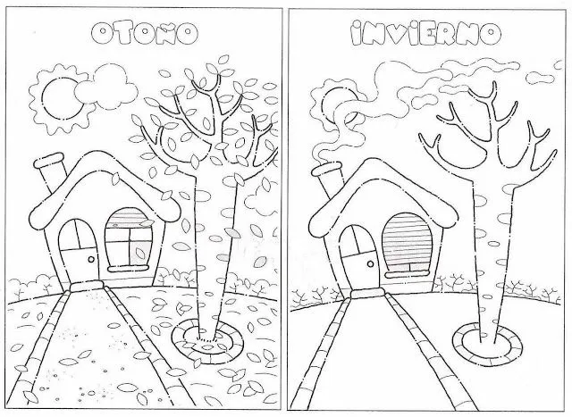 Las estaciones para colorear e imprimir - Imagui