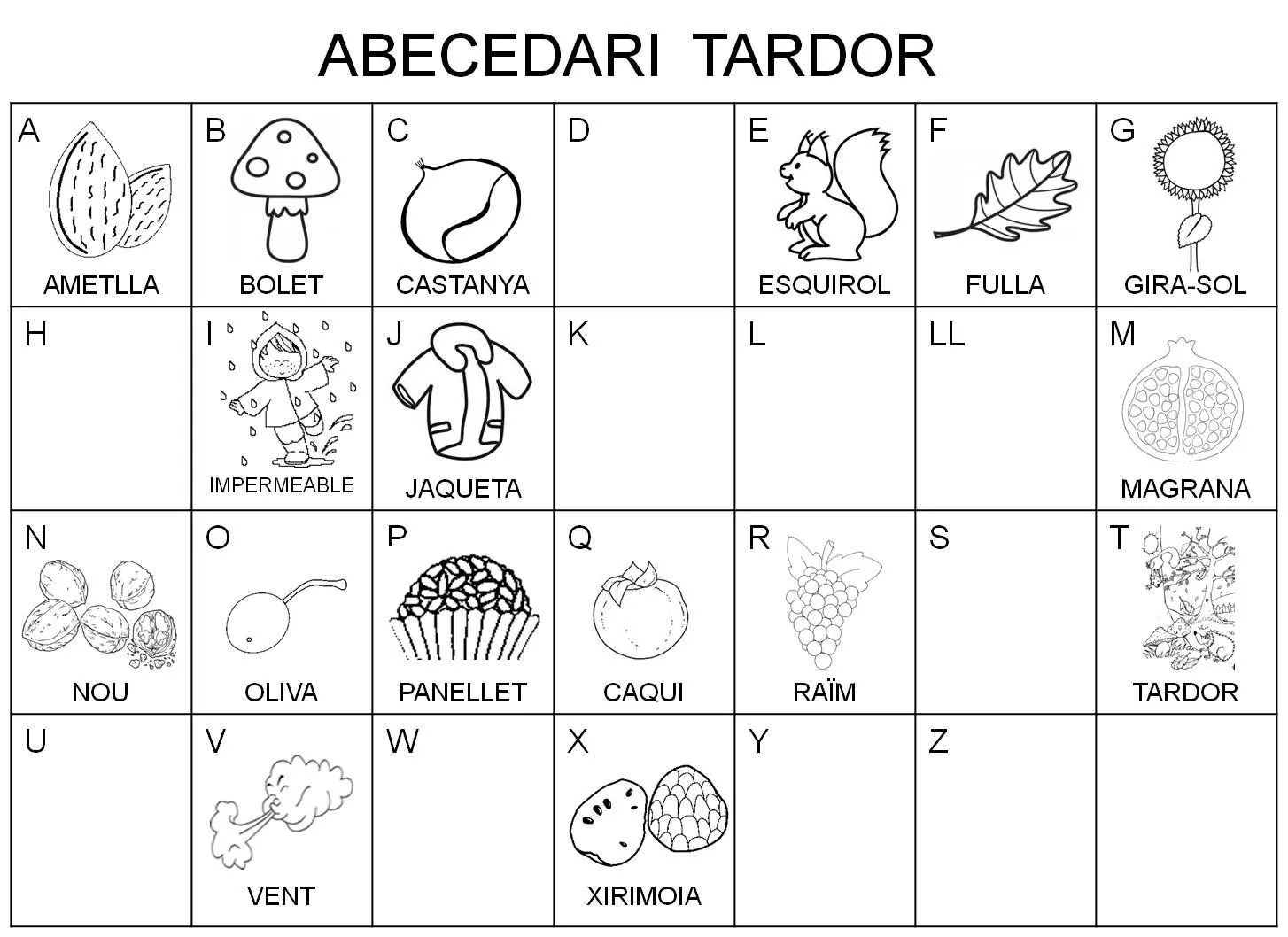 LES ESTACIONS DE L'ANY: ABECEDARI