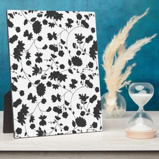 Estampado de flores blanco y negro del vector placa para mostrar ...
