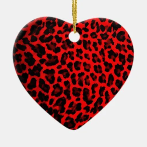 Estampado leopardo rojo ornato | Zazzle