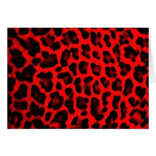 Estampado leopardo rojo tarjetas de Zazzle.