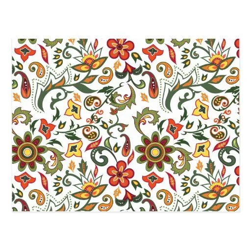 Estampados de flores decorativos postal | Zazzle