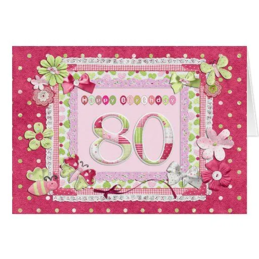 estilo scrapbooking del 80.o cumpleaños tarjetas de Zazzle.