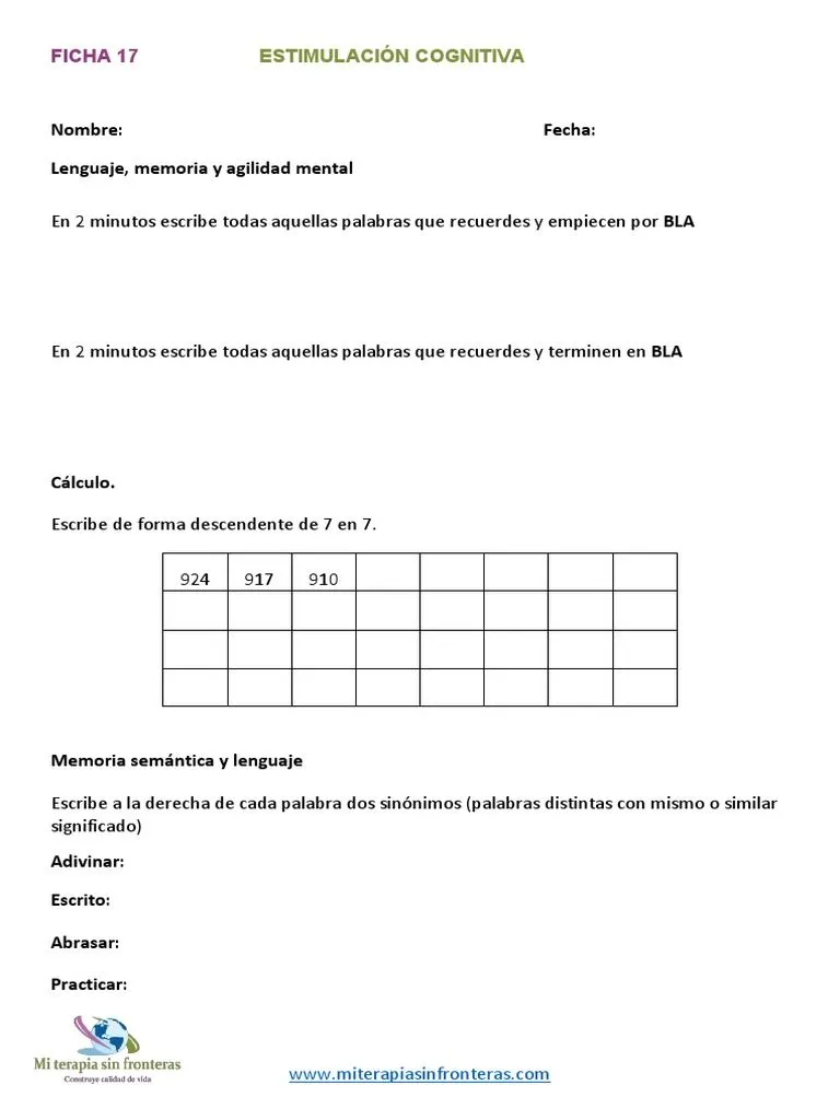 estimulacion-cognitiva-17 | PDF | Cerebro | Sicología