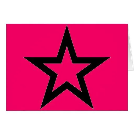 Estrella negra en rosa - tarjeta de Zazzle.