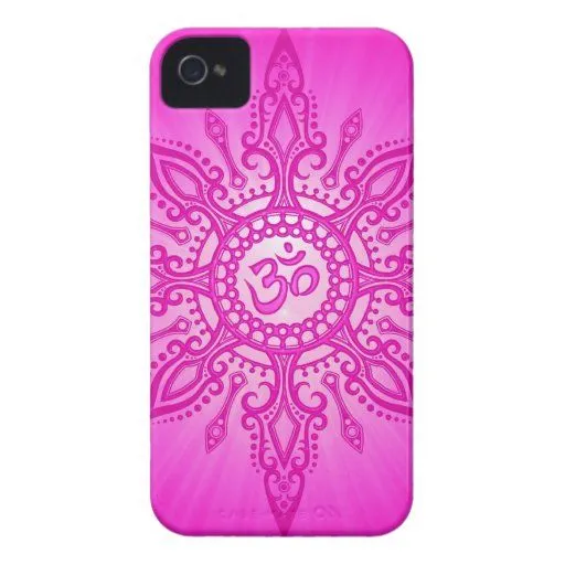 Estrella rosada de Aum Case-Mate iPhone 4 Cárcasas de Zazzle.