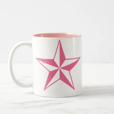 Estrellas rosadas y negras retras tazas de Zazzle.