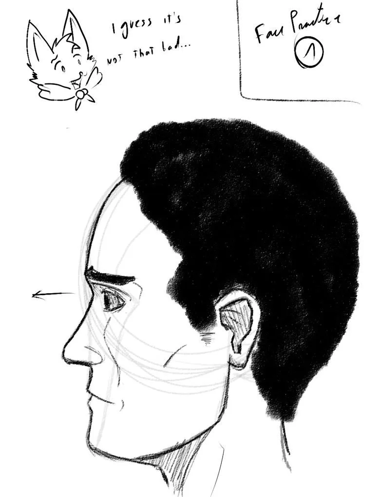 Estudiando Anatomia - Perfil de una cara + Dibujo en trazos rápidos.