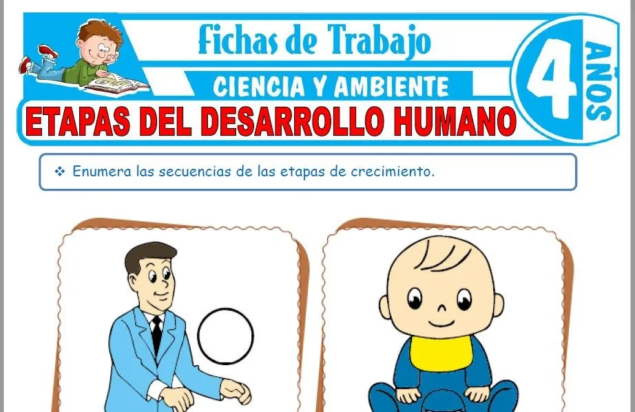 Etapas del desarrollo humano para Niños de Cuatro Años – Fichas