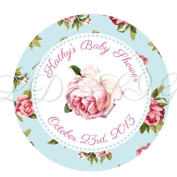 Etiqueta shabby sticker chic cupcake topper por MySweetLittleOwl