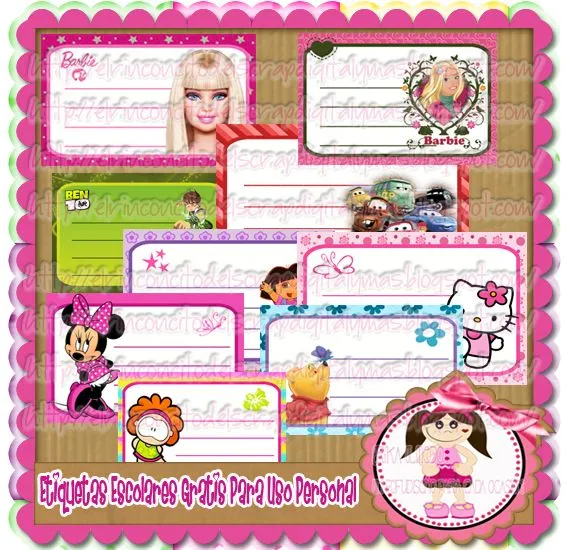 Etiquetas para cuadernos escolares de barbie - Imagui