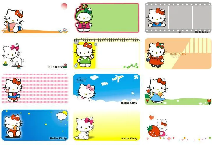 Etiquetas para cuadernos de Hello Kitty para imprimir - Imagui
