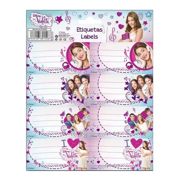 Etiquetas GR/Labels Violetta Erik - Material escolar - Accesorios ...