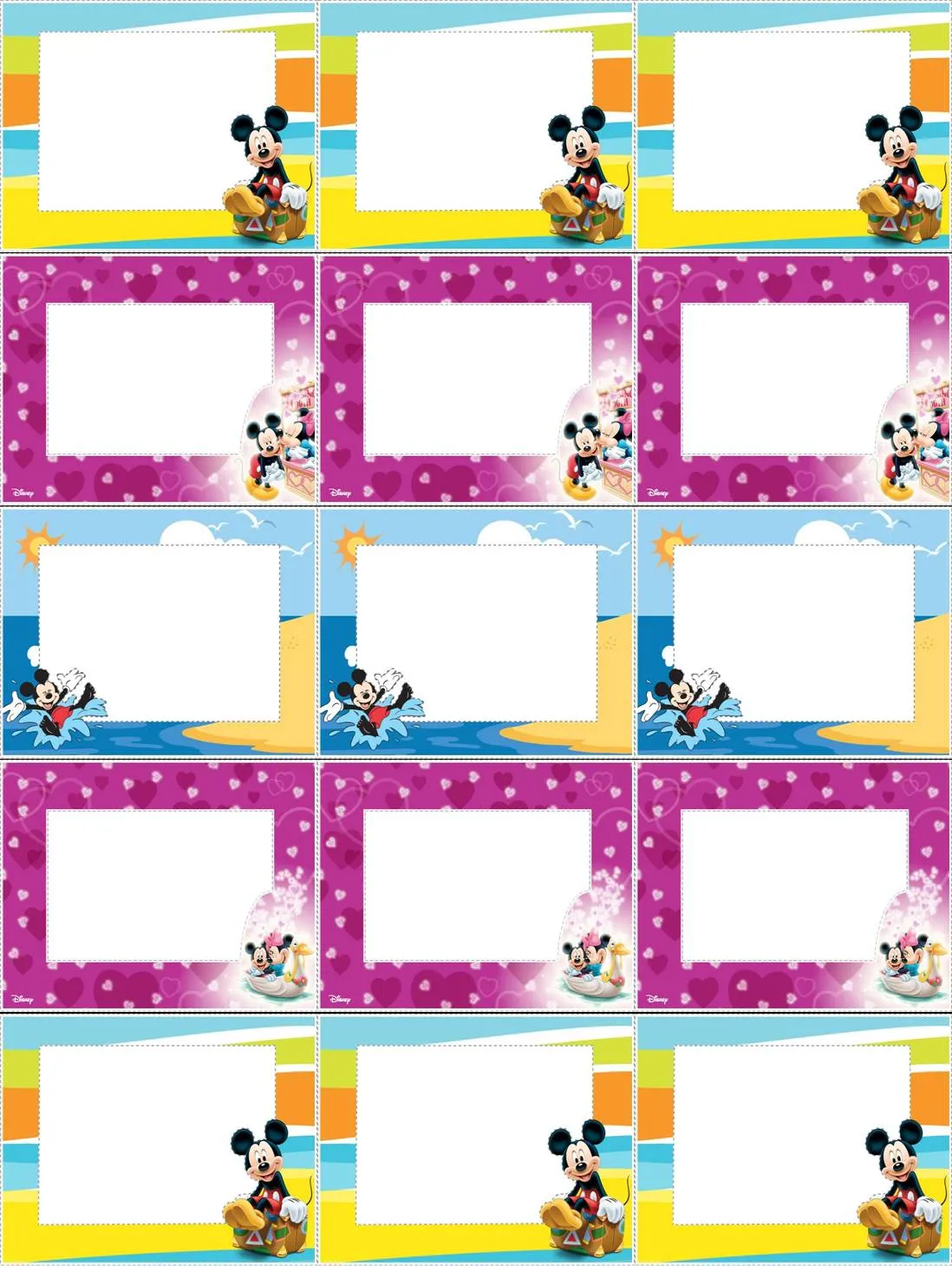 Etiquetas para livros escolares do Mickey/ Michey Mouse labels