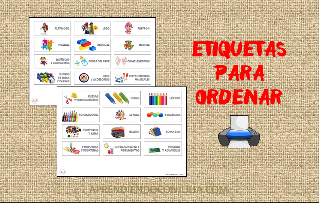 Etiquetas para ordenar juguetes y manualidades. Para imprimir ;) - Aprendiendo con Julia