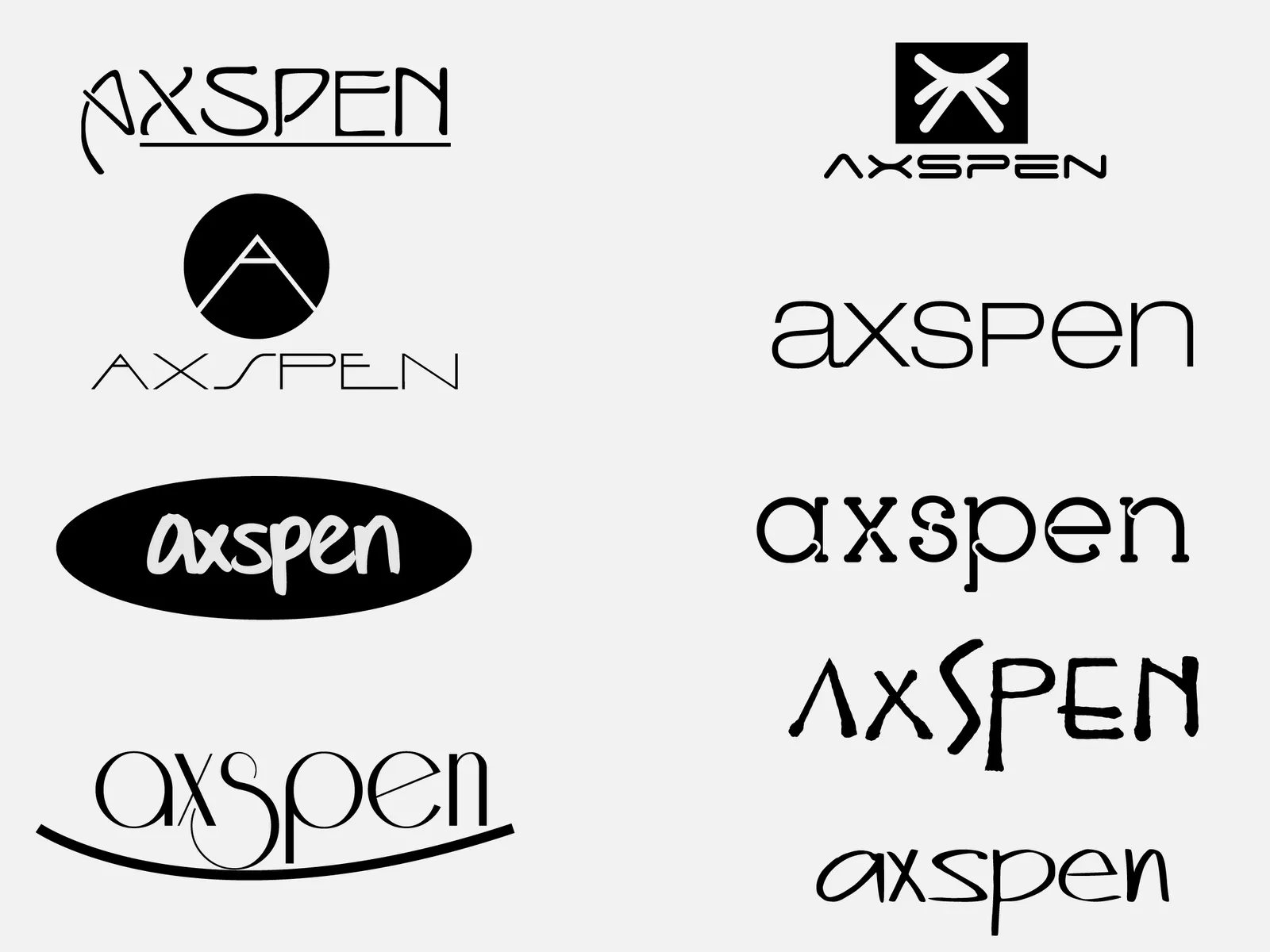 Etra: posibles logotipos para la "axspen" tiendas de ropa