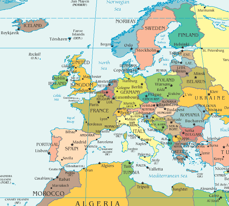 Europa Karte Region Provinz Bereich