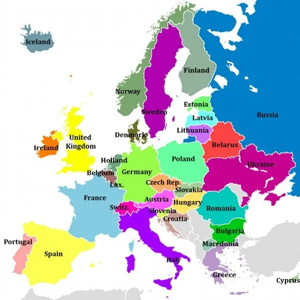 Europa Karte Region Provinz Bereich