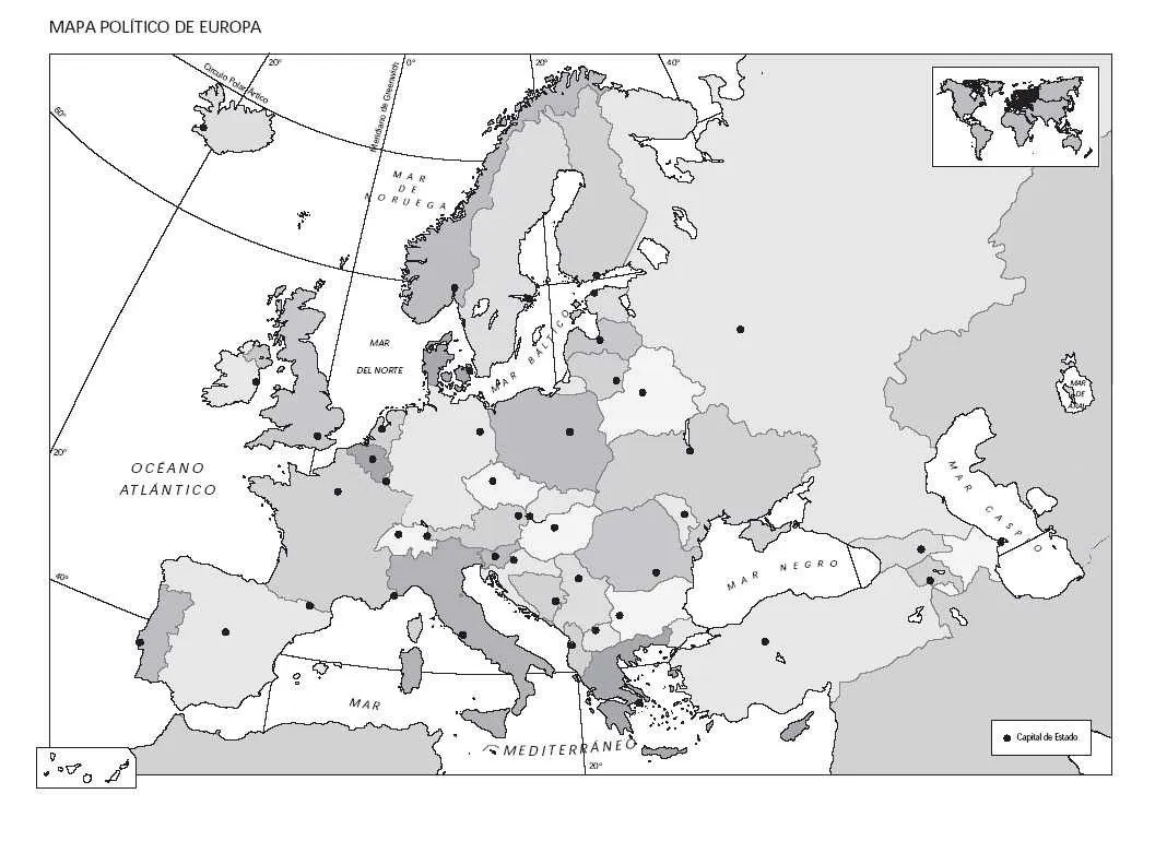 Europa [mapa político mudo] | ASL [3º E]